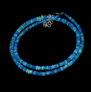 Ethiopian Paraiba Opal Collier Premium Multi Rainbow Smooth Rondelle Beads 16-17 Inch Natural Gemstone Classic Jewelry for - Product Image 2
