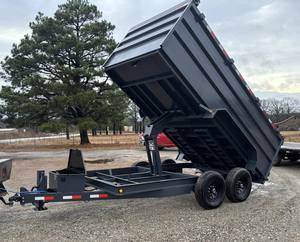 Remorque à benne basculante robuste 7X14 avec système hydraulique, état neuf, pour usage agricole, à vendre - Product Image 3