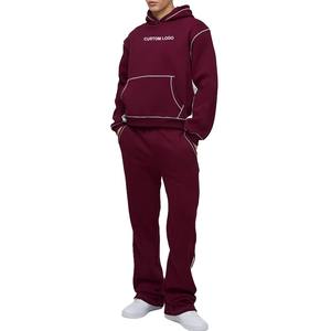 Conjunto de sudaderas y pantalones de chándal de alta calidad, ropa de calle de gran tamaño personalizada, chándal Unisex con logotipo personalizado, conjunto de sudaderas con capucha de fábrica - Product Image 2