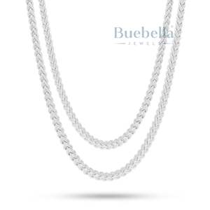 Vente chaude hommes Franco chaîne tour de cou ensemble 5mm Moissanite argent 925 avec placage en or 18 carats - Product Image 1