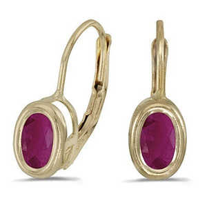 Boucles d'oreilles pendantes et clous en or jaune et rose 14 carats serties de rubis ovales, style vintage avec certificat GIA, plaqué or - Product Image 1