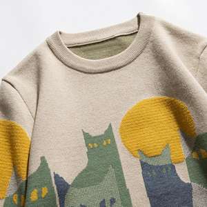 Pulls pour hommes en tricot à col rond d'hiver avec logo personnalisé sur le devant, taille plus, 100% coton, surdimensionné, respirant - Product Image 3