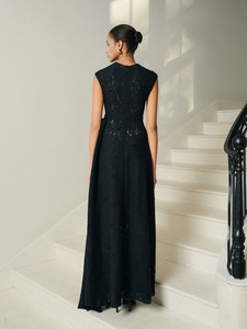 Vestidos de nuevo estilo para mujer sin mangas Nella Emb encaje drapeado Midi vestido tela de buena calidad primavera 2025 ropa de mujer Whiteant - Product Image 2