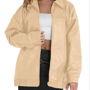 Veste bomber en cuir véritable vintage de luxe OEM, veste de mode pour femmes d'extérieur, vestes bomber de créateur sur mesure - Product Image 2