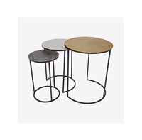 Ensemble de 3 tables d'appoint modernes, compactes, en fer, de luxe, classiques, faites à la main, forme et taille personnalisées, décoratives, écologiques, meubles pour la maison