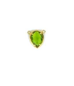 Moonstone Prong Set Double Bail Pendant-Bijoux en argent sterling plaqué or, collier à breloques en forme de larme à facettes - Product Image 4
