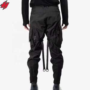 Cyberpunk กางเกงนินจา techwear กางเกงคาร์โก้มีกระเป๋ามีซิปสำหรับผู้ชายกางเกงฮิปฮอปสตรีทแวร์สีดำ - Product Image 2