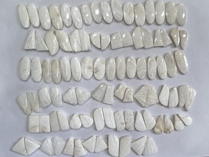 สร้อยคอคู่พลอยทรงหลวมขัดเงาสีขาวโอปอล scolarite สีขาวธรรมชาติปรับแต่งได้ผ่านการรับรองจากบุคคลที่สาม - Product Image 2