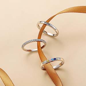 Ensemble de 3 bagues personnalisées Jeulia avec gravure de nom et quatre pierres de naissance – Cadeau - Product Image 5