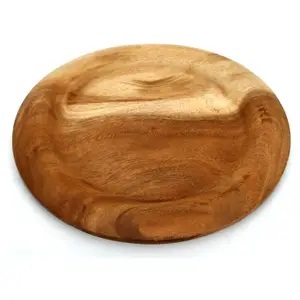 Assiette de service en bois de luxe, finition polie, écologique, ronde, design personnalisé, pour la vente en gros, assiette moderne et écologique - Product Image 6