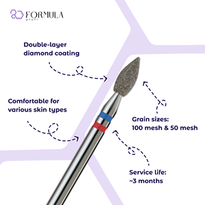 ดอกสว่านเจียรเล็บเพชรระดับมืออาชีพ ขนาด 3.0 มม. สีน้ำเงิน+แดง สำหรับทำเล็บมือ เล็บเท้า และขจัดหนังกำพร้า - Product Image 2