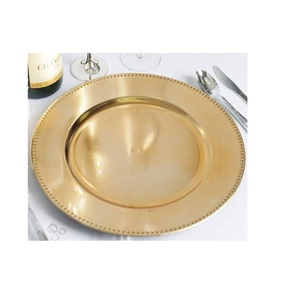 Plaques de chargeur en or de luxe nouveau thème rétro Design haut métal parfait fête de mariage Restaurant plateau entièrement arrondi - Product Image 1