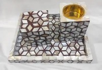 Hochwertiges Umweltfreundliches Handgefertigtes Indisches Art-Deco-Set für Ramadan, Diwali, Hochzeit und Eid Mubarak mit Knochenintarsien-Räuchergefäß HF