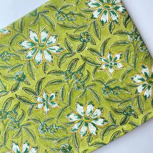 Tela de algodón orgánico hecha a mano ligera Jaipur Sanganeri bloque de mano impreso materia prima para camisas de niñas y niños - Product Image 1