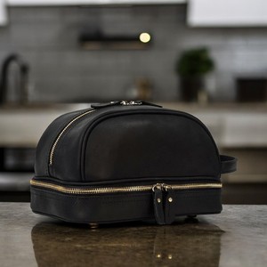 Artha New Designer Luxury for Bag High Quality Premium Leather Travel Dopp Kit Custom Logo Large Cosmetic Case Zipper Bags - Product Image 6