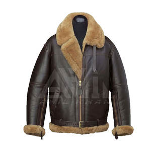 Chaqueta de Cuero Genuino para Hombre a Bajo Precio, Talla Grande, Casual, Ecológica, Transpirable, con Cuello Alto, Logotipo Frontal, Invierno, Hecha en Pakistán - Product Image 1