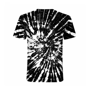 เสื้อยืดแขนสั้นพิมพ์ลายไทไดสีดำขาว ปี 2026 สำหรับทุกเพศ สวมใส่สบายๆ - Product Image 3
