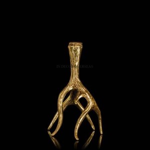 เขากวางเคลือบทองดีไซน์เนอร์เชิงเทียนโลหะคุณภาพดีเยี่ยมสำหรับงานแต่งงานและงานเลี้ยงอุปกรณ์จัดโต๊ะอาหารกลางโต๊ะรับประทานอาหาร - Product Image 3