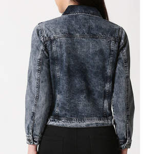 Cheap Price Women Denim Jean Jackets Long Sleeve Latest Style Lady Waterproof Eco-Friendly Cotton Spandex Breathable Quick Dry - Product Image 4