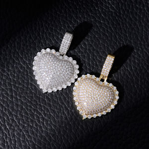 Rope <b>Chain</b> Pendant Necklace for <b>Men</b> and Women with Textured Cuban Link Heart Jewelry Design - Product Image 2