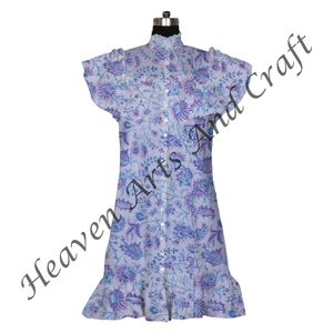 Increíble mejor calidad hecho a mano Casual tela verano manga corta romántico Casual verano elegante vestido - Product Image 4
