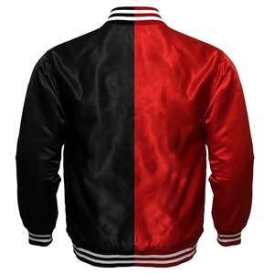 Color Block Satin Bomber Chaquetas Stand Covered Button Hombres Mujeres Personalizado Impermeable Transpirable Chaquetas de invierno al por mayor - Product Image 4