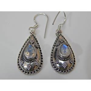 Pendientes de Plata de Ley 925 con piedra lunar facetada, piedra preciosa, amatista natural, regalo para niñas y mujeres - Product Image 4