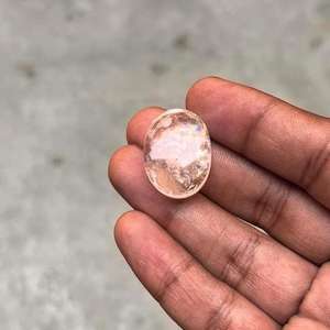 Topacio Blanco Natural, Corte Ovalado, Cabujón con Efecto Arcoíris para Joyería - Product Image 5