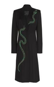 Manteau d'hiver luxueux en satin brodé respirant pour adultes, col montant, manches longues, silhouette droite, modeste, vintage, avec perles - Product Image 5