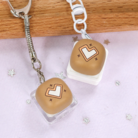 Gantungan Kunci Keycap Roti Kustom, Mainan Fidget Squishy Personal, Switch Mekanik, Gantungan Kunci PVC, Aksesoris Tas Estetik, Unik