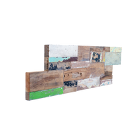 Panel de Pared de Madera de Barco Antiguo Moderno, Diseño 3D Insonorizante, Teca Reciclada para Entretenimiento Doméstico, Uso Comercial, Villas y Hoteles