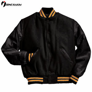 Chaqueta de béisbol Varsity Letterman de lana ligera personalizada para hombre al por mayor, chaqueta de invierno de lana de algodón con cuello levantado, revestimiento de satén para - Product Image 4