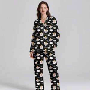 High-End 100% Silk Satin Customizable Pajamas for Adults | Cool Smooth & Breathable Summer <b>Set</b> - Product Image 4