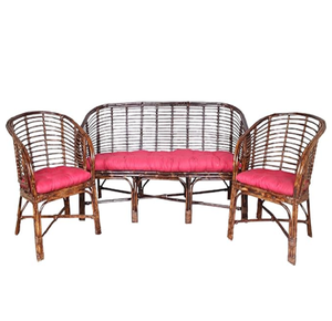 Ghế sofa tre nhẹ, 3 chỗ ngồi, thiết kế lưng lưới, hoàn thiện tự nhiên, không bao gồm đệm với giá rẻ bán buôn - Product Image 3