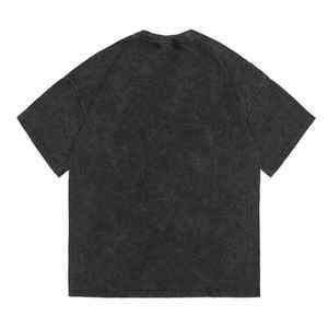 Camiseta personalizada con logotipo de algodón orgánico al por mayor, camiseta de gran tamaño con hombros caídos, camiseta de alta calidad, camiseta lavada con ácido en blanco para hombre - Product Image 4