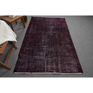 Alfombra turca Vintage moderna diseño de retazos rojos área grande 4 'X 6,9' 10mm respaldo de látex de lana gruesa para pasillo o dormitorio - Product Image 1