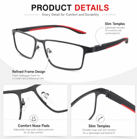 Gafas Ópticas Modernas Ligeras de Metal en Dos Tonos con Bisagras Flexibles para Lectura, para Hombres, Uso Diario en Oficina y Computadora