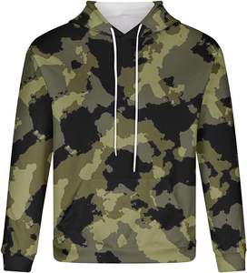 OEM logotipo personalizado de alta calidad de algodón de poliéster elegante Streetwear de los hombres de camuflaje de invierno sudaderas con capucha de talla grande esencial gran oferta - Product Image 1