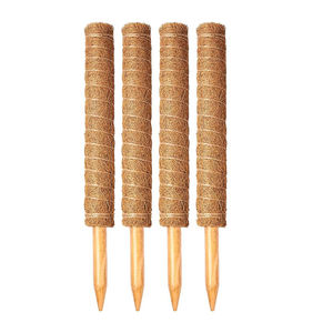 Kit de 4 poteaux en plastique recouverts de mousse avec attaches pour plantes d'intérieur Monstera, support pour serre, frais de port inclus, stock US - Product Image 1