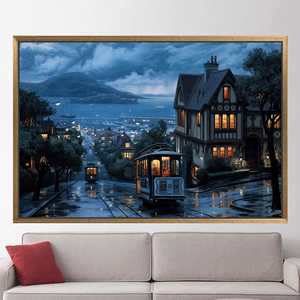 Old Istanbul Cityscape Printed <b>Canvas</b>: Elegant Turkey Landscape Wall Decor,1P:Gold <b>Framed</b> - Product Image 1