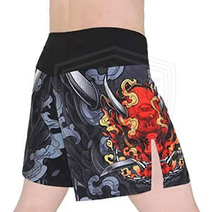 Pantalones cortos de MMA personalizados con impresión por sublimación resistente a la decoloración pantalones cortos de entrenamiento MMA con estiramiento y flexibilidad mejorados - Product Image 2