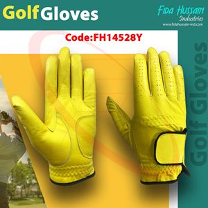 Gants de golf en cuir souple de qualité supérieure durables et respirants fabriqués au Pakistan en couleur jaune Gants de golf Guantes deportivos - Product Image 2