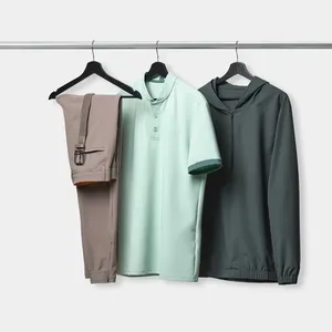 100% algodón cuello redondo para camisetas de polo para hombres camisas de punto ligeras transpirables de secado rápido diseño estampado de manga corta regular - Product Image 6