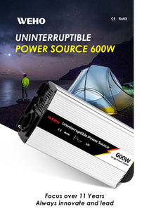 WHPU 600W 12V/24V DC à AC 110V/<span class=keywords><strong>220V</strong></span> Alimentation sans coupure UPS Onduleur à onde sinusoïdale pure avec chargeur - Product Image 2