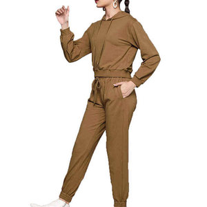 Sudaderas con capucha y pantalones de chándal para mujer con diseño de logotipo personalizado, ropa de entrenamiento para gimnasio, chándales con capucha para mujer - Product Image 1