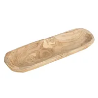 Bol à pâte en bois fait main, long, style ferme, plateau décoratif pour centre de table, cuisine, salle à manger, entrée, vente en gros