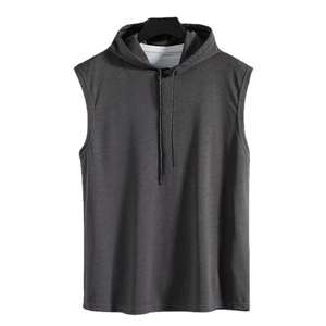 Kivotech Wholesale High Quality <b>Tops</b> <b>Men</b> Gym Oversized Tshirt <b>tank</b> <b>Top</b> Hoodie Customized Sleeveless Workout Hoodie - Product Image 1