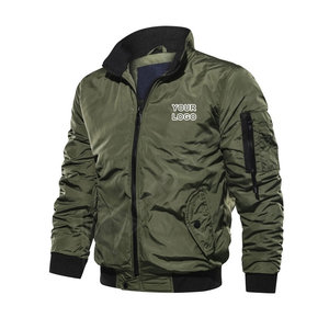 Blousons de bombardier à manches longues imprimés sur mesure en gros pour hommes matériel en laine de haute qualité, élégant, bon marché pour l'extérieur et l'hiver - Product Image 1