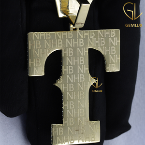 Design à la mode glacé diamant cultivé en laboratoire lettre initiale Hip Hop pendentif pour hommes bijoux en or avec certificat Egl pour les fêtes - Product Image 3