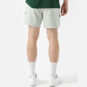 Bermudas informales de mezcla de algodón y cintura media para hombre, OEM, cierre de cintura elástica, patrón sólido, tela de lona tejida - Product Image 3